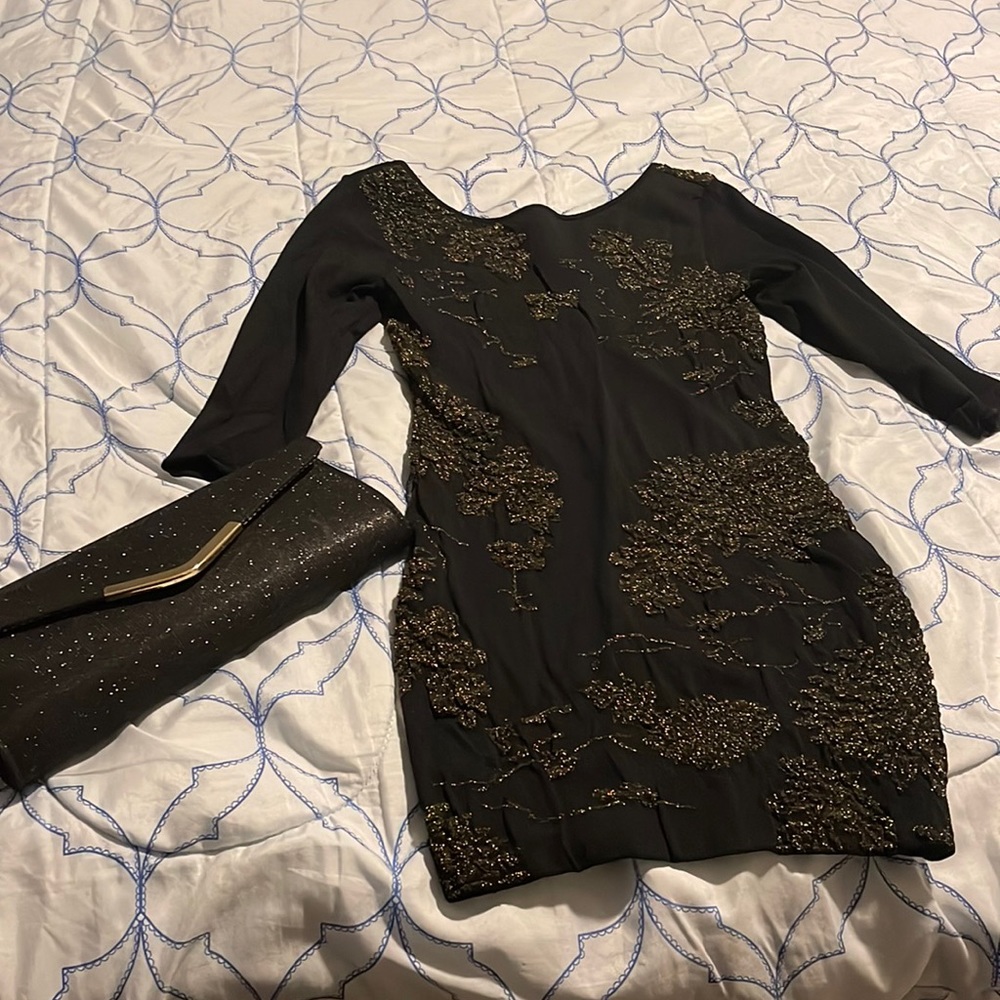 Mini dress black / Gold